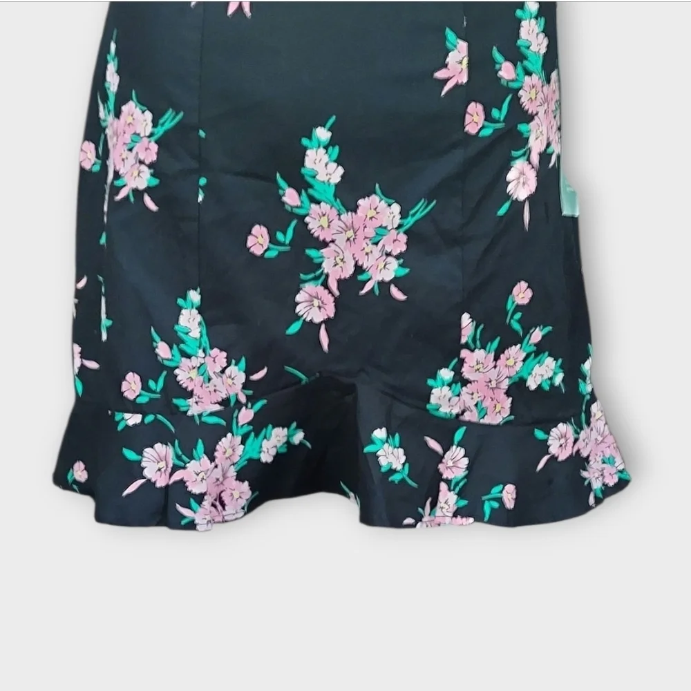NWT B. Smart Black Dress with Pink Floral Design ~sz 11 - Picture 5 of 7